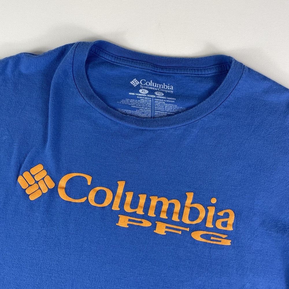 Columbia PFG T Shirt Adult XL Blue Graphic Tee Short Sleeve Cotton Fishing Mens